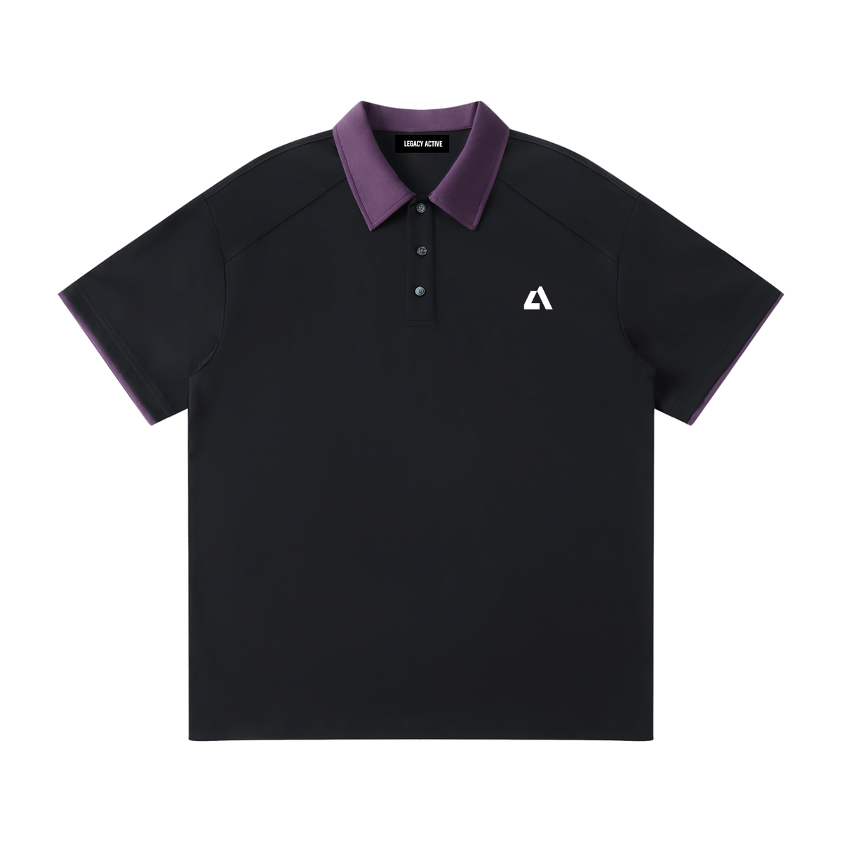 Contrast Collar Raglan Polo Shirt
