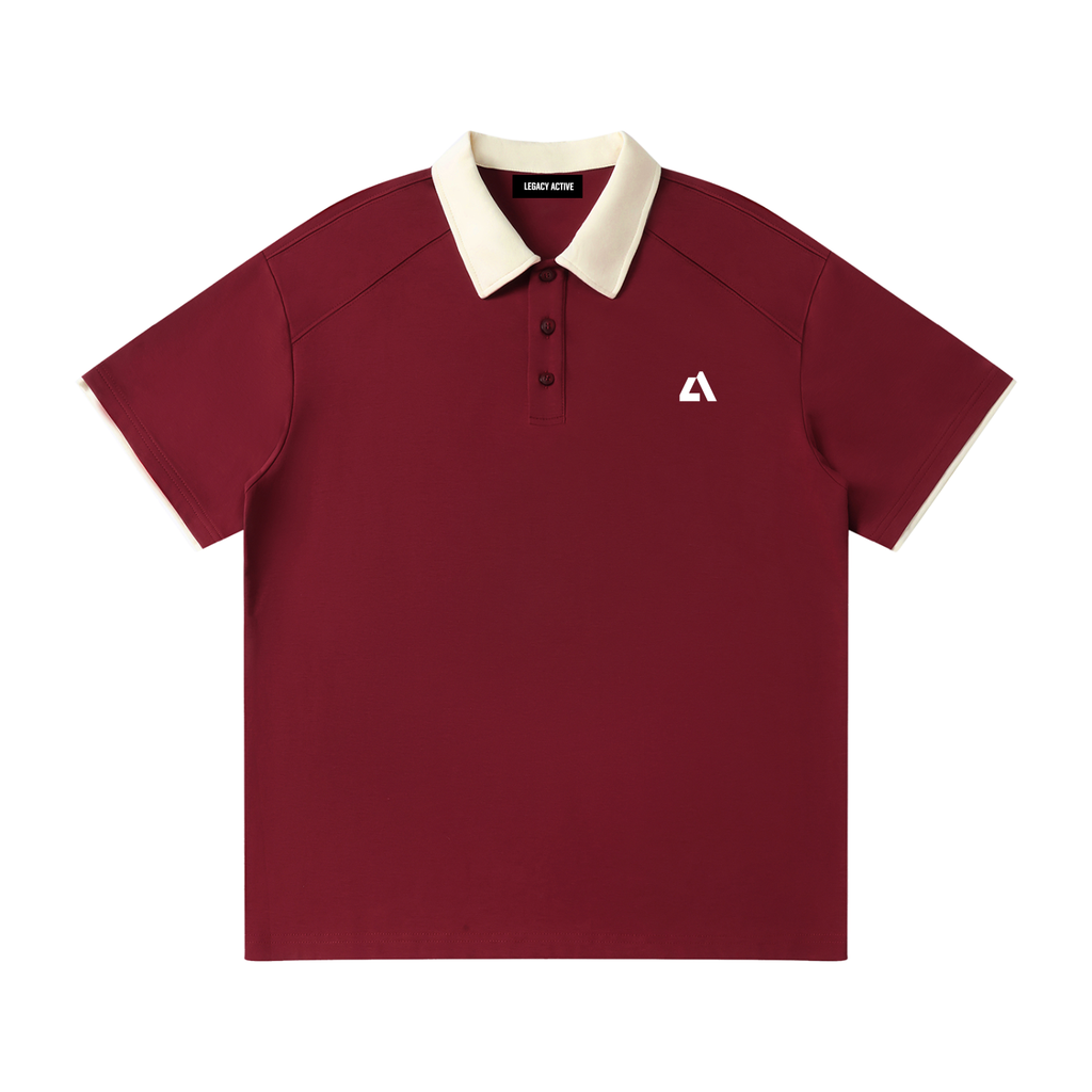 Contrast Collar Raglan Polo Shirt